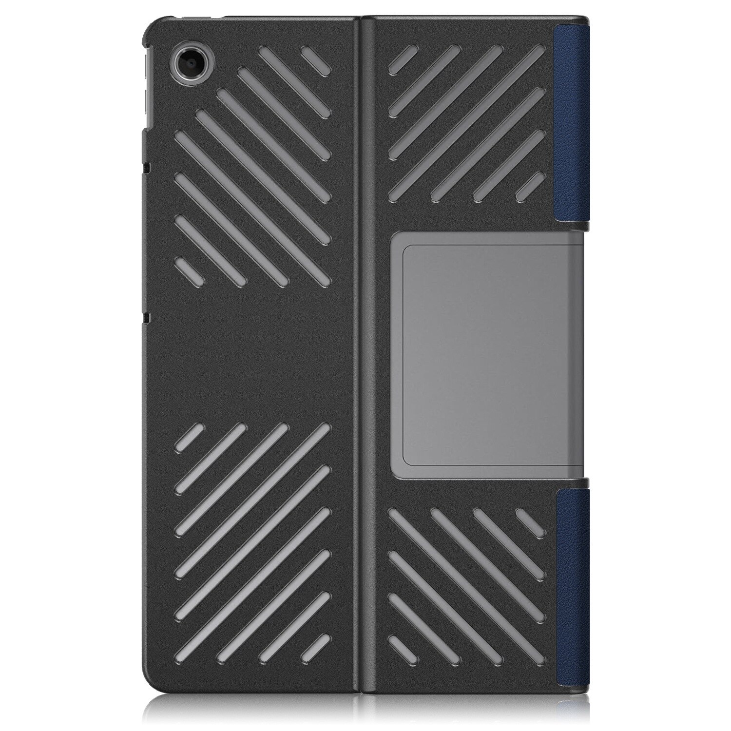 Husa tableta pentru Lenovo Tab Plus 11.5 TB351FU, piele ecologica, tip carte cu 3 plieri, protectie completa, culoare albastru inchis