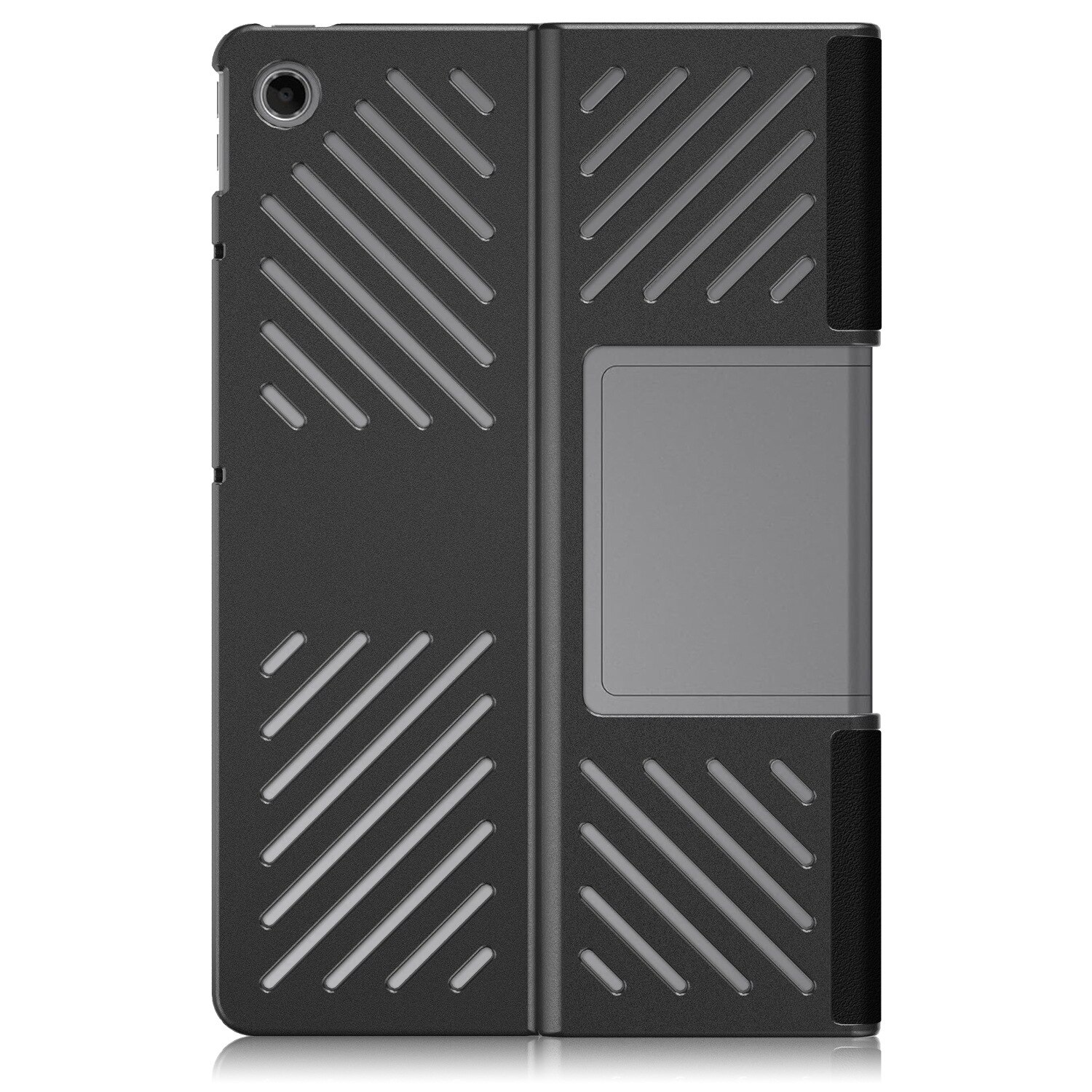 Husa tableta pentru Lenovo Tab Plus 11.5 TB351FU, piele ecologica, tip carte cu 3 plieri, inchidere magnetica, negru