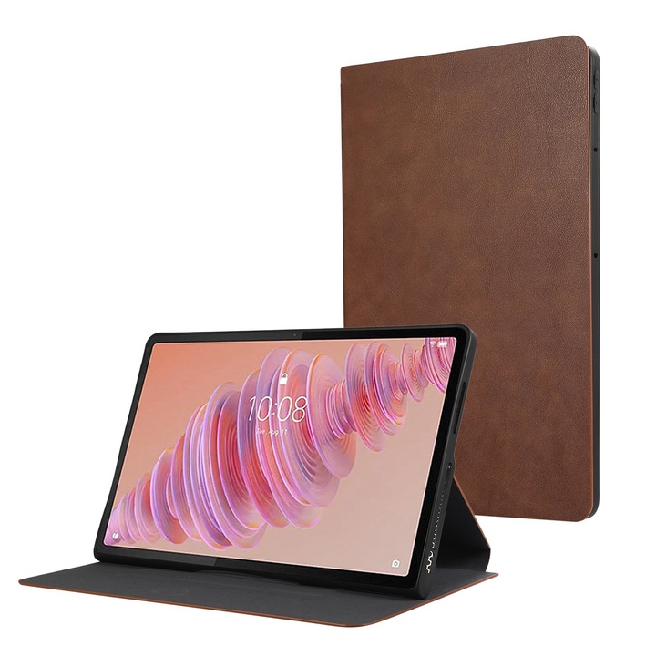 Husa tableta pentru Lenovo Tab Plus 11.5, piele PU, tip carte cu suport, inchidere magnetica, culoare maro
