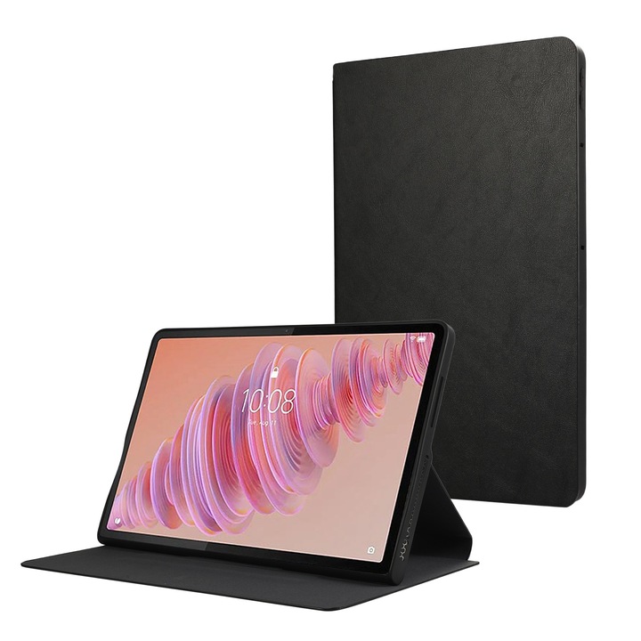 Husa tableta pentru Lenovo Tab Plus 11.5, protectie din piele PU, tip carte cu suport, inchidere magnetica, negru