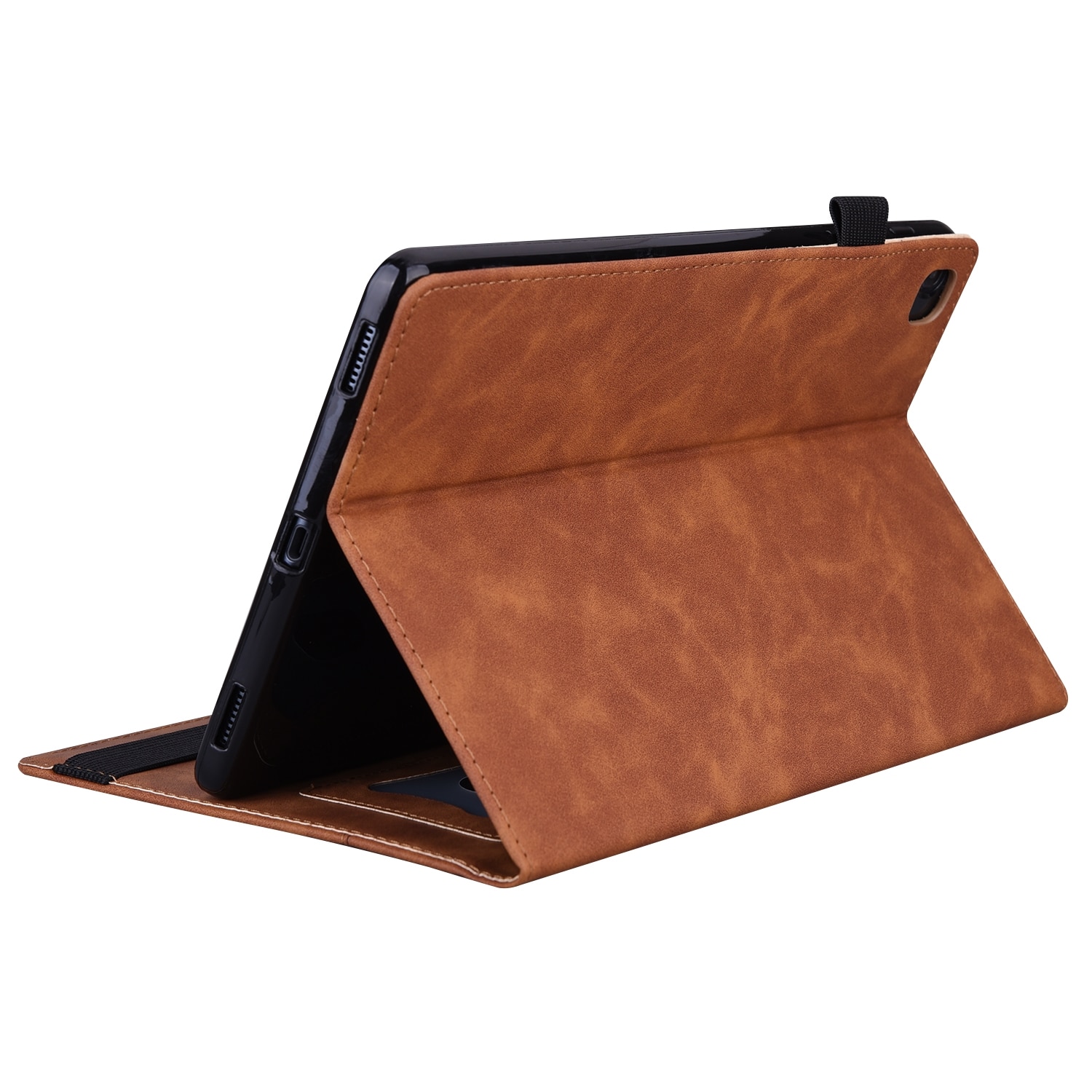 Husa tableta pentru Lenovo Tab M10 HD Gen 2 TB-X306F, in piele PU, tip carte cu suport, sloturi pentru carduri si fotograii, suport pentru creion, rezistent la socuri, maro