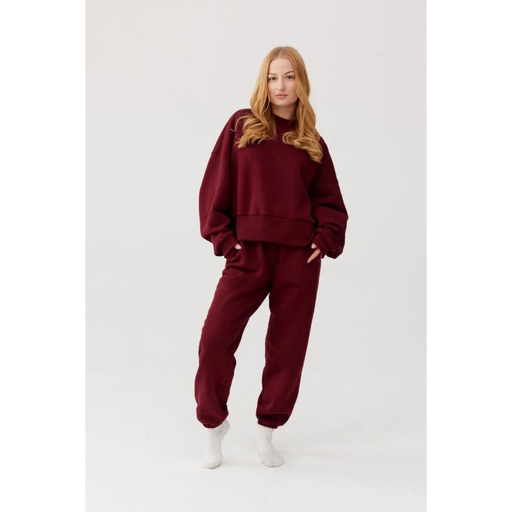 Női sportnadrág, RUBI, túlméretezett szabású, rugalmas derékkal, pamut