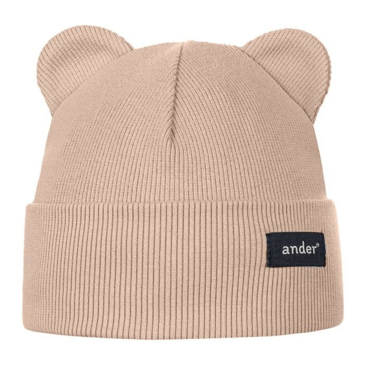 Caciula copii NOAH, bej inchis, 48cm, 1-2 ani, set cu urechi