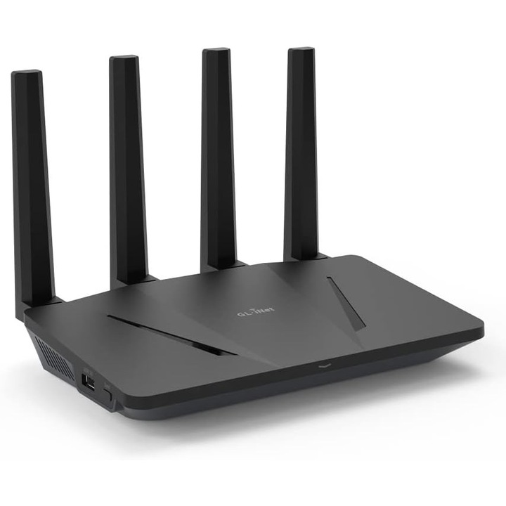 Router Wireless Dual Band Gigabit, WiFi 6, Procesor 1.2GHz, 5 porturi Gigabit, Negru