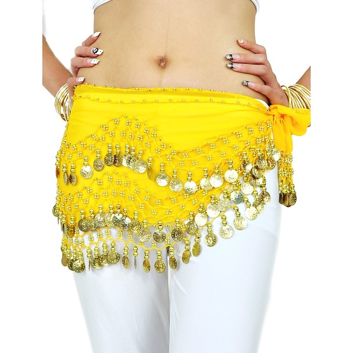 Sal galben cu banuti aurii, marime universala, Funny Party Team®