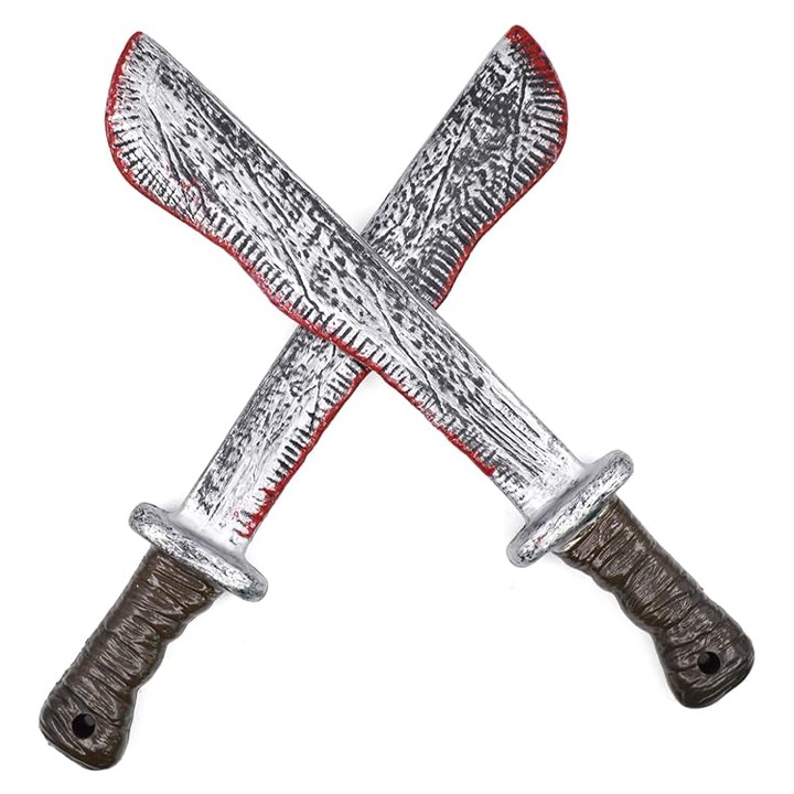 Set 2 Sabii din Plastic, Accesoriu Halloween, Carnaval, Cosplay, Design Realist, Usor si Sigur, Zucos, 44 cm