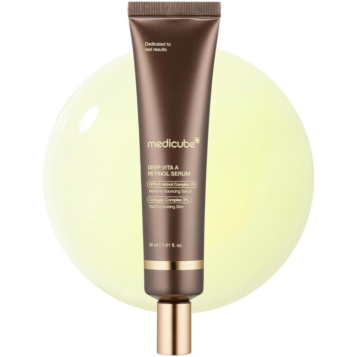 Ретинолов серум Medicube, Bakuchiol Deep Repair Anti-Aging, насочен към фини линии, неравномерен тен на кожата, белези от несъвършенства, ниско раздразнение, подходящ за всички типове кожа, 30 мл