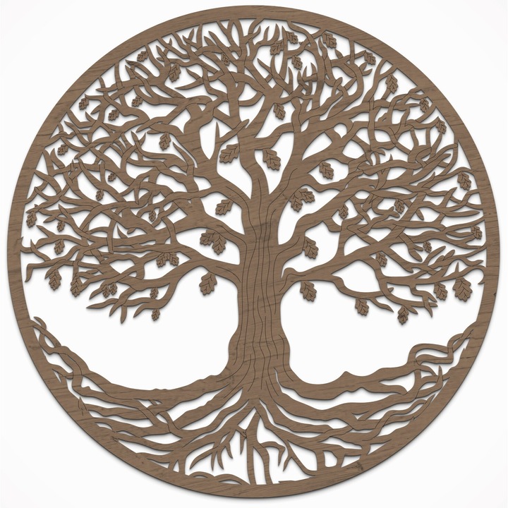 Életfa - Fali Dekoráció 70 cm átmérő dió szín