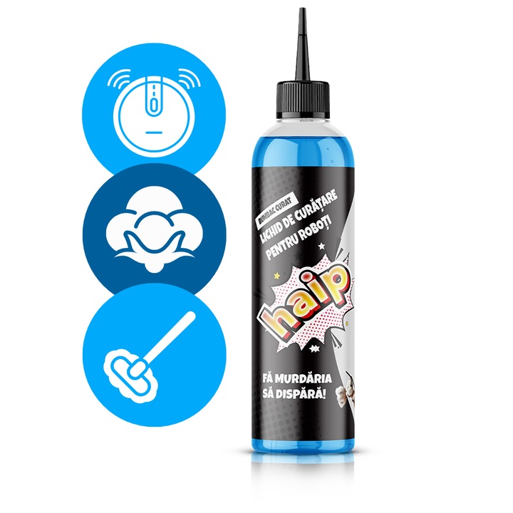 Mosószer robotfelmosókhoz 300ml, Nanobauer Haip, Tiszta pamut illat, Minden padlótípusra alkalmas, Hatékony tisztítás