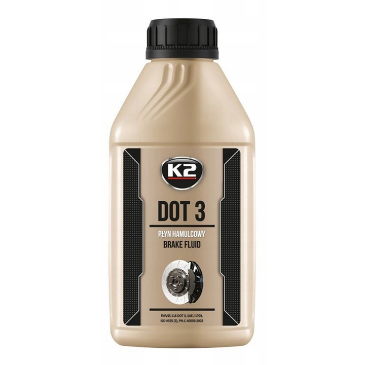 Lichid de frână sintetic K2 DOT-3, 500ml