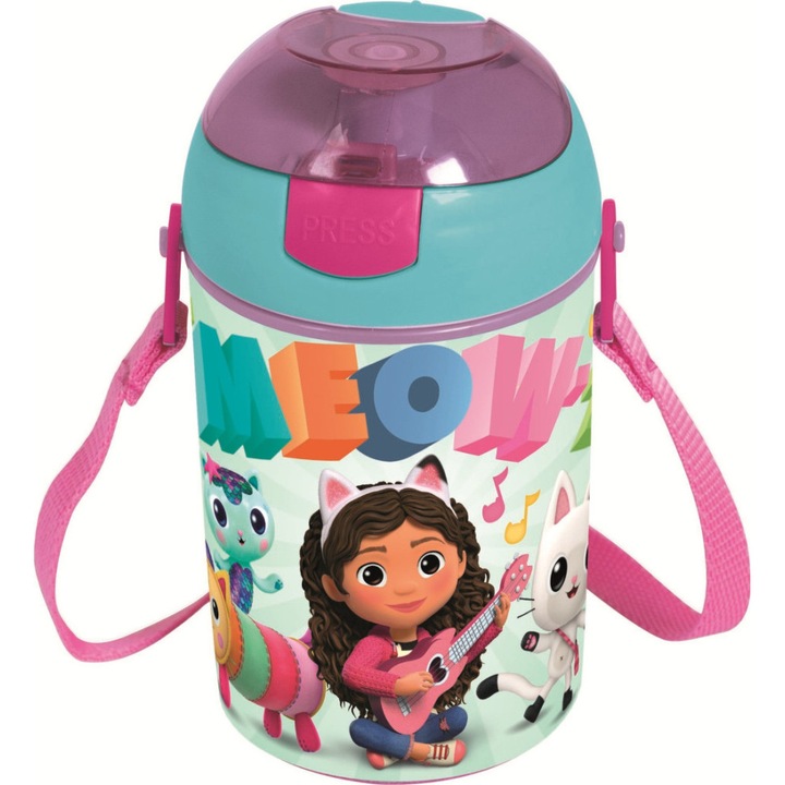 Sticla de apa Gabi's Dollhouse Meow, sticla sport 450 ml