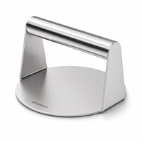Presa Hamburger, Omelivon® BS-P1, presa burger, din Otel Inoxidabil 304, pentru gratar si gatit, Rezistent la pete, Usor de curatat, 14 cm, Argintiu