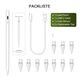 Stylus pen, pencil pentru tableta iPad Apple 2018-2025, penite anti-zgarieturi, rezistent la palma, fara intarziere, fast charger, magnetic, Alb