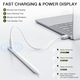Stylus pen, pencil pentru tableta iPad Apple 2018-2025, penite anti-zgarieturi, rezistent la palma, fara intarziere, fast charger, magnetic, Alb