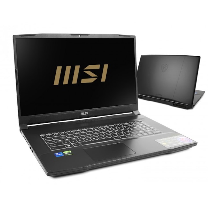 Gaming laptop MSI Katana 17 B12UCRK Intel® Core i5-12450H 12M gyorsítótár, akár 4.4 GHz 17.3" FHD 144 Hz, 16GB DDR5, 512GB SSD, NVIDIA GeForce RTX 3050 @4GB, Fekete