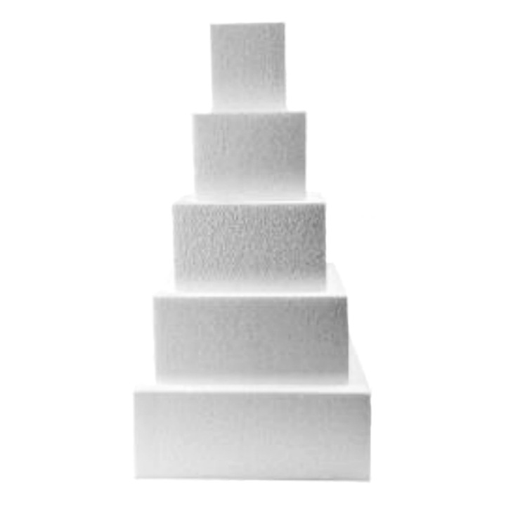 Négyzet alakú torta modell - 5 szintes
