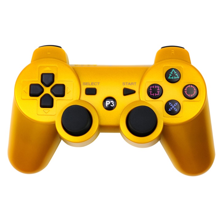 Játékvezérlő, Vezeték nélküli Bluetooth fogantyú PS3-hoz, arany színű, PS3-hoz, játékokhoz, multifunkcionális játékvezérlő - PS3