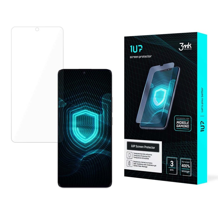 Folie protectie ecran 3mk 1UP, transparenta, oleofoba, pentru REDMI NOTE 13 PRO+, set montaj inclus