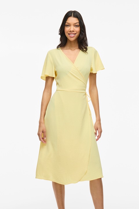 Vila, Рокля с деколте със застъпен дизайн, Жълт