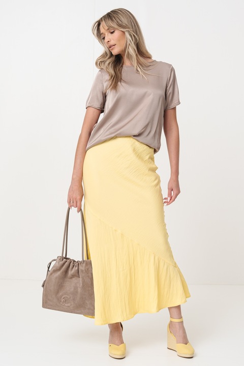 Vila, Дълга пола с лиосел с висока талия, Сламеножълт