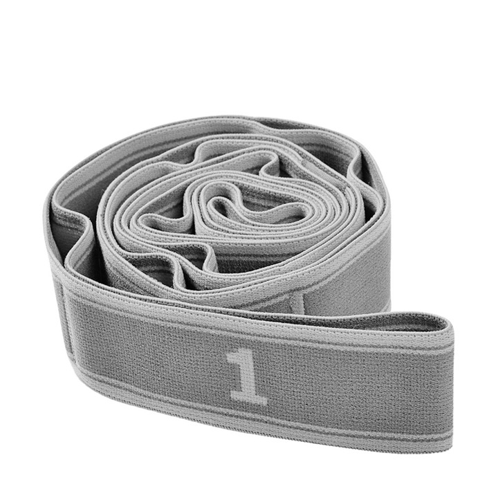 Banda elastica pentru stretching Herusi, gri, flexibilitate, 1 bucata