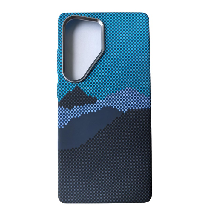 Калъф за телефон Lucky, За Samsung Galaxy S25 Ultra, Поликарбонат, Композитен, Син/Черен