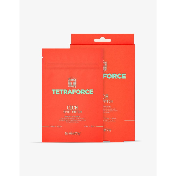 Set plasturi anti-acnee, ElishaCoy Tetraforce, Cica Spot Patch Renewal, 60 bucati, transparent, pentru ten gras si mixt