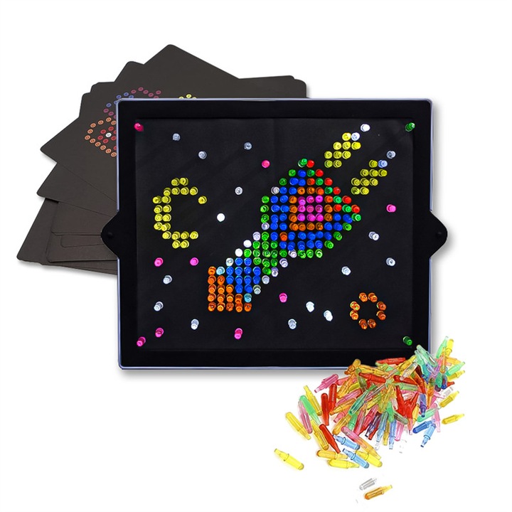 Jucarii educationale, Set 276 Jucarie luminoasa de unghii ciuperci, Invatare educationala, Sarbatori, Zile de nastere, Cadouri, Baieti, Copii, Copii mici, Fete, Tabla de desen mini LED cu culori, 4 ani+, Multicolor