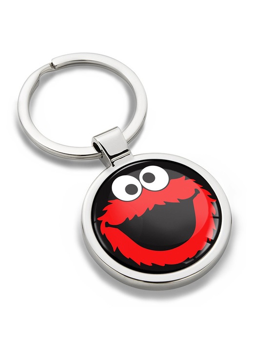 Метален ключодържател с подаръчна кутия, Biomar Labs, Cookie Monster, унисекс, 3D, Сребристо/Черно, KK 208 X