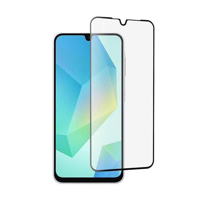MatTech üvegfólia, Samsung Galaxy A16 5G / A16 5G készülékkel kompatibilis, teljes felületű ragasztás, 9H védelmi technológia, prémium Full HD tisztaság, teljes ragasztó, fekete szélek