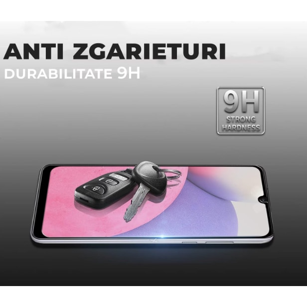 Folie sticla MatTech, Compatibila cu Samsung Galaxy A22 4G / A31 / A32 4G / A33 5G / M32 4G, Lipire pe Toata Suprafata, 9H Protection Technology, Claritate Premium Full HD, Full Glue, Margini Negre