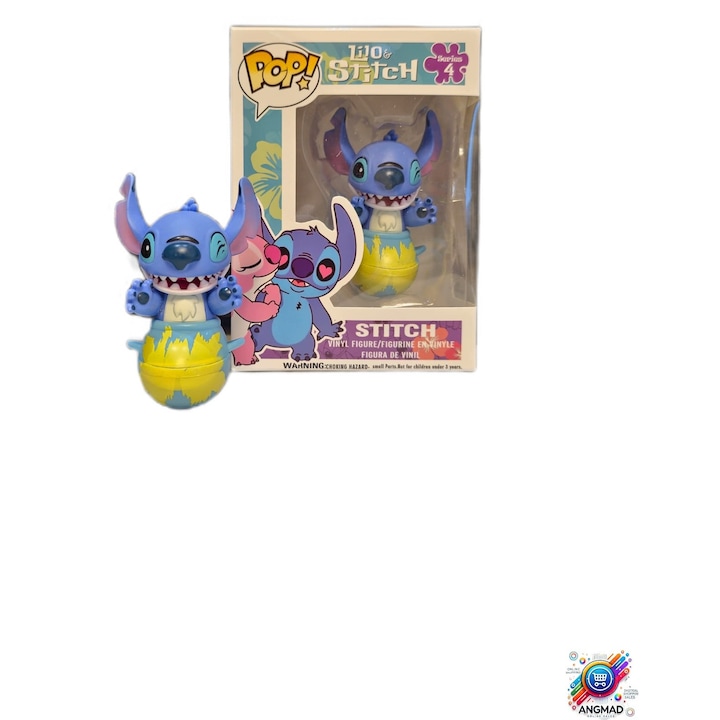 Фигурка на Стич, ANGMAD, размер на фигурката: 7x5 см, изработена от пластмаса, без BPA, синя, минимална препоръчителна възраст 3+ години