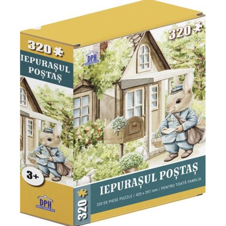 Puzzle Didactica Publishing House, Iepurașul poștaș, 320 piese, 23x23cm