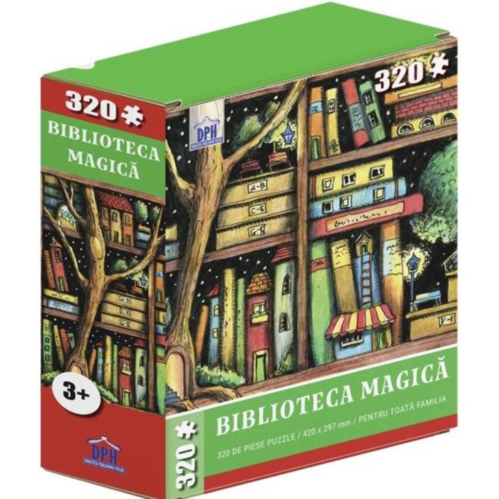 Puzzle Biblioteca magica, Didactica Publishing House, 320 piese, 420x297mm
