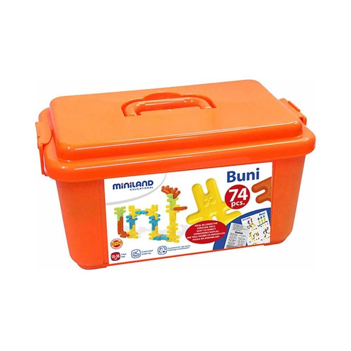 Set de constructie cu 74 de piese multicolore