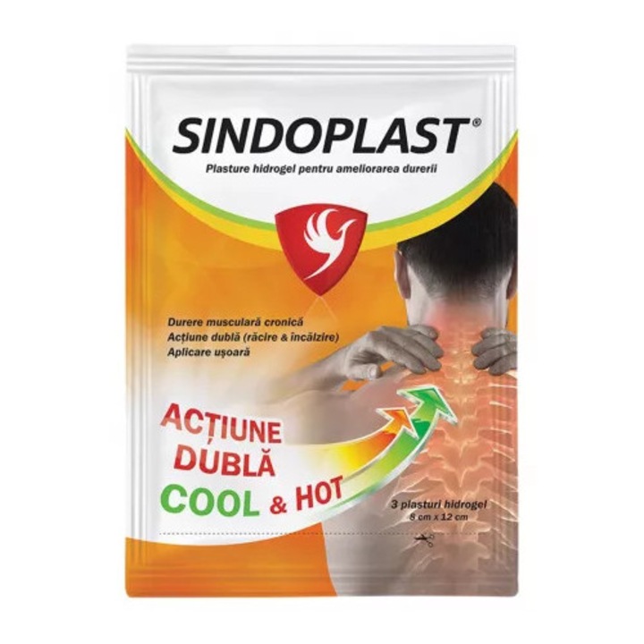 Plasturi cu hidrogel pentru ameliorarea durerii Sindoplast, Fiterman Pharma, 3 bucati
