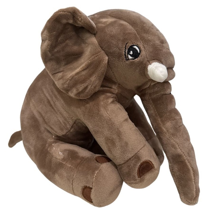 Jucarie din Plus, Elefant, Maro, 25 cm