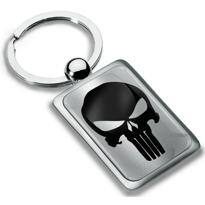 Fém kulcstartó díszdobozban, Biomar Labs, Punisher, Koponya, Egyesült Királyság, uniszex, 3D, Ezüst, KK 275 X