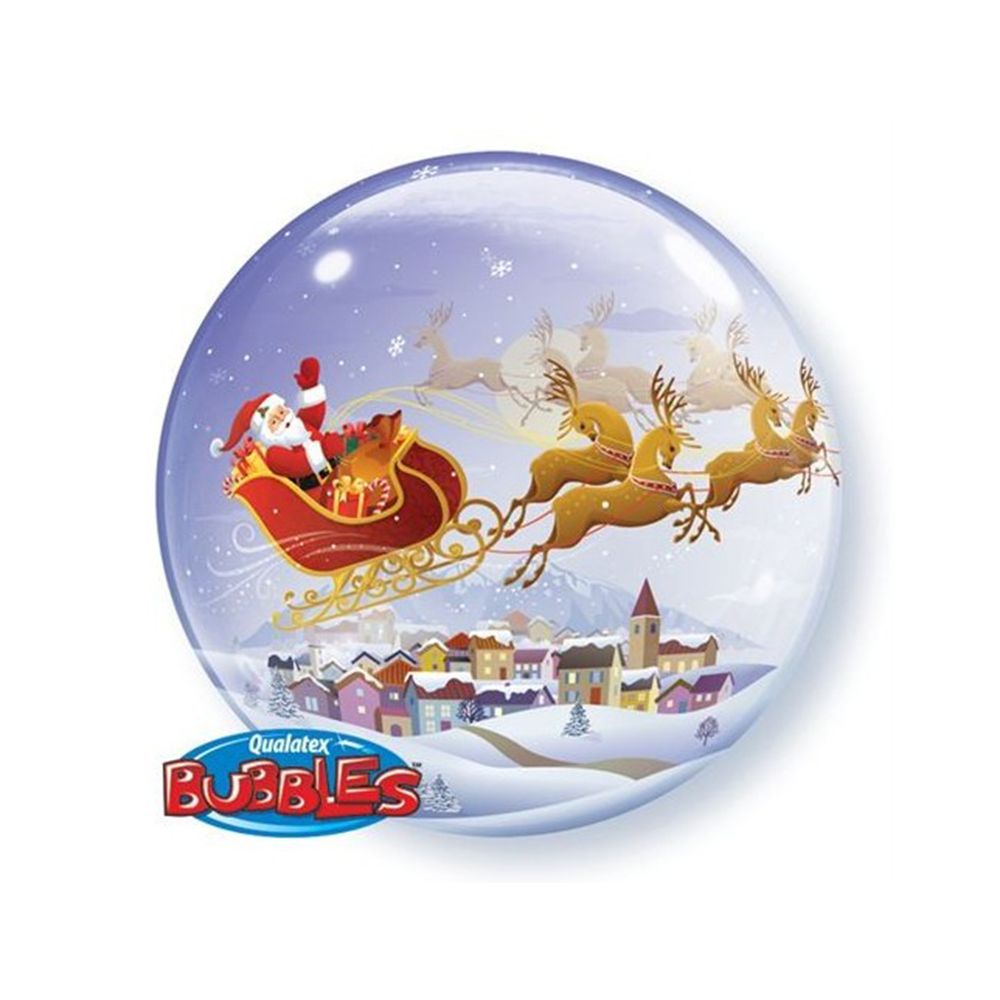 Balon bubbles 56 cm Mos Craciun, Qualatex