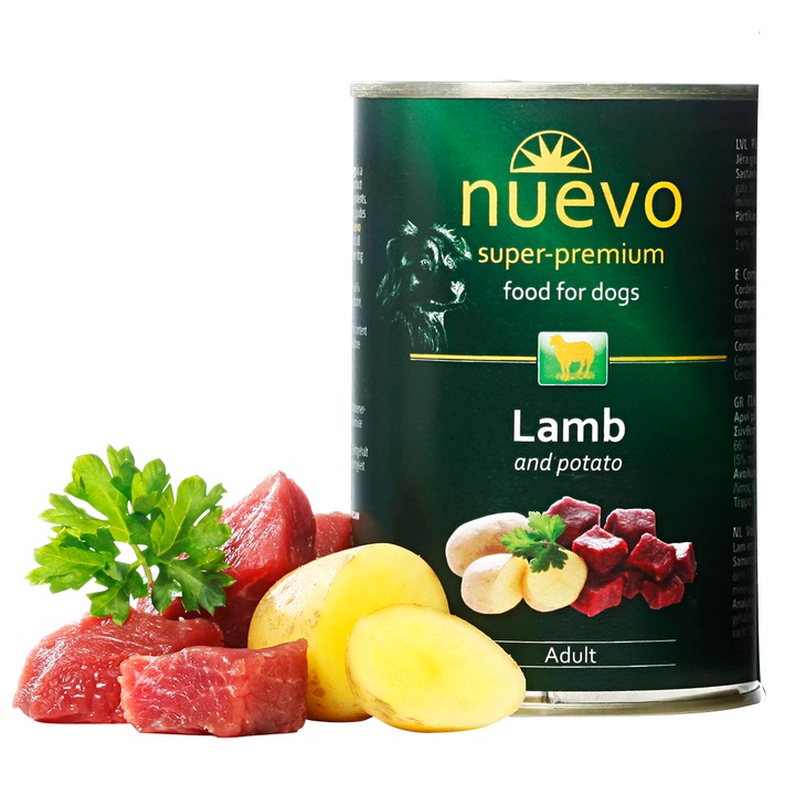 Hrana umeda pentru caini, Nuevo, Miel, conserva 400 g