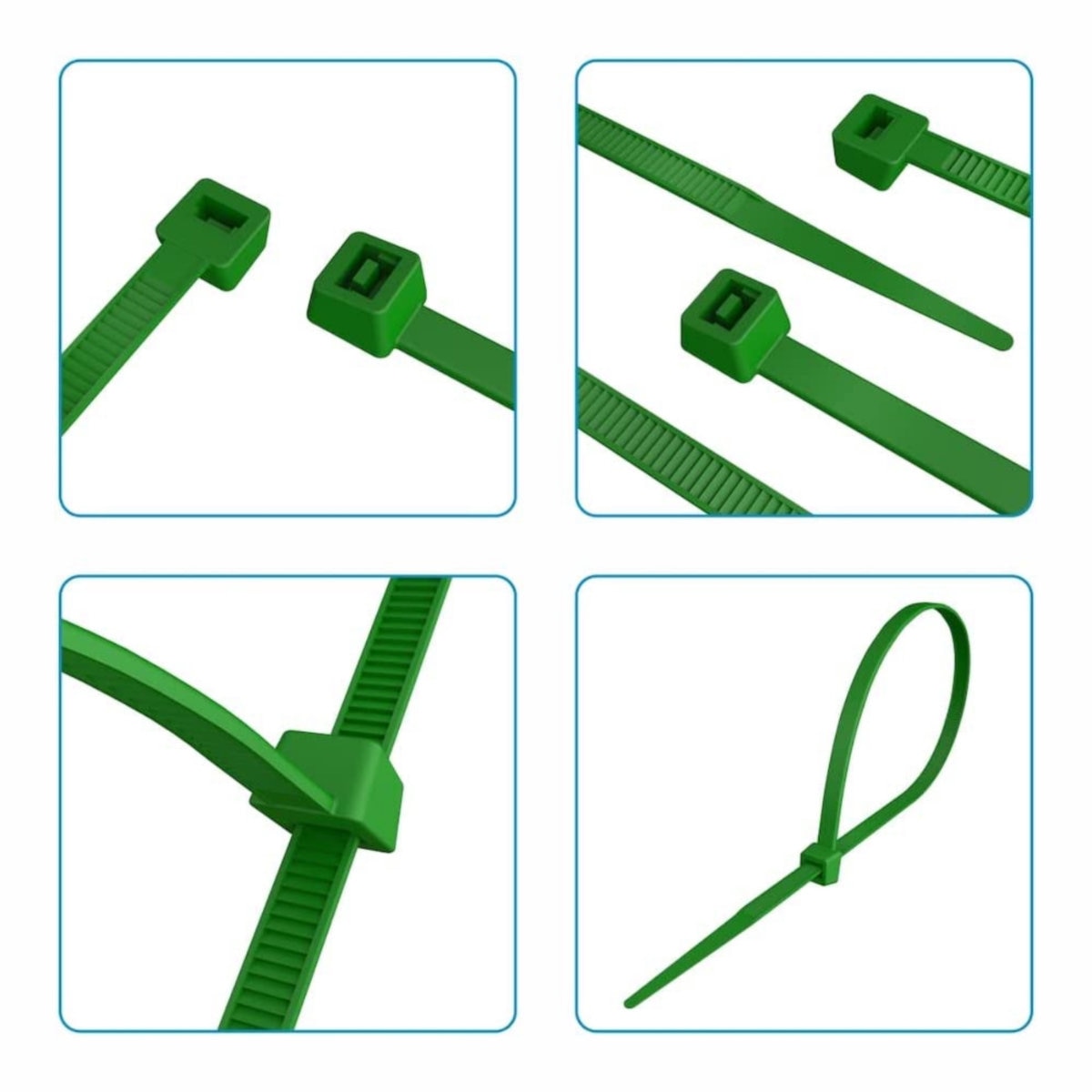 Set 100 bride din plastic, 4 x 250mm, cu autoblocare, tip colier ...