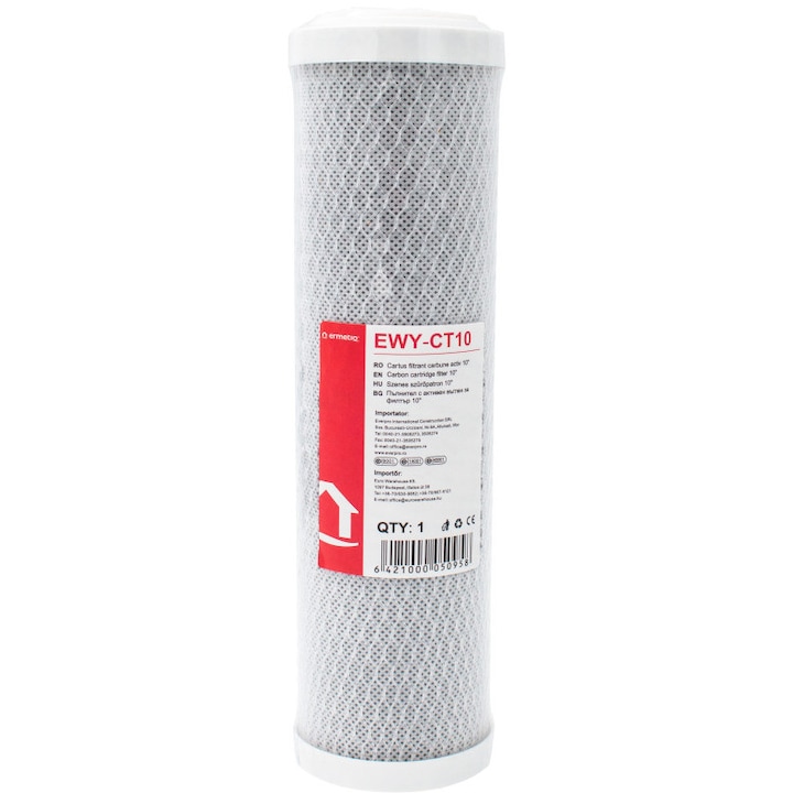 Филтърен патрон Ermetiq (Everline) EWF-CT10, активен въглен, 10"