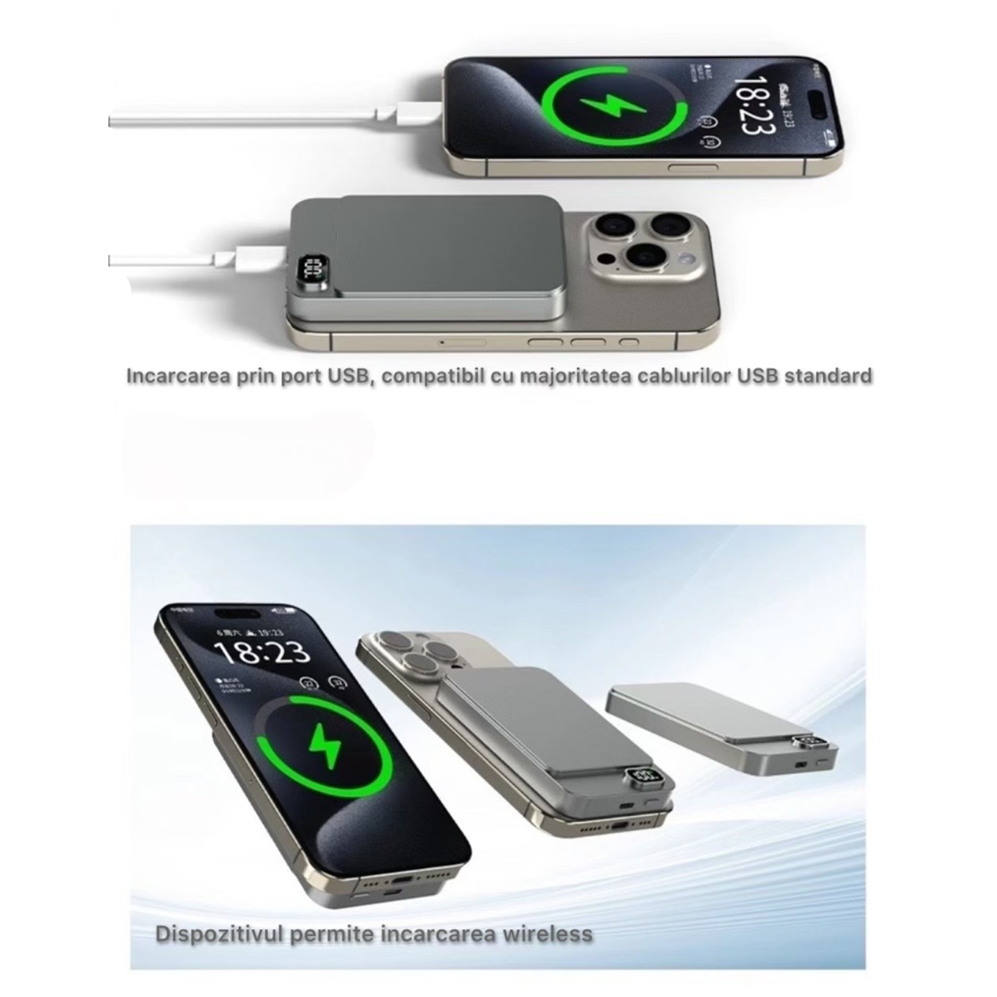 Bummer Screen Baterie externa Premium slim Magsafe portabila BUMMER™, Q-Mag Power ...