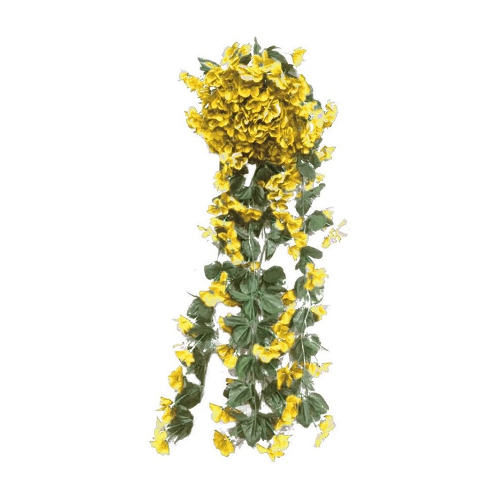 Flori artificiale suspendate violet, orhidee din matase, 1x decor, 90x30cm
