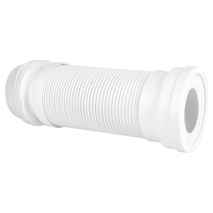 Rura de scurgere WC, Diamond, 110 mm, elastica, 40 cm, alb