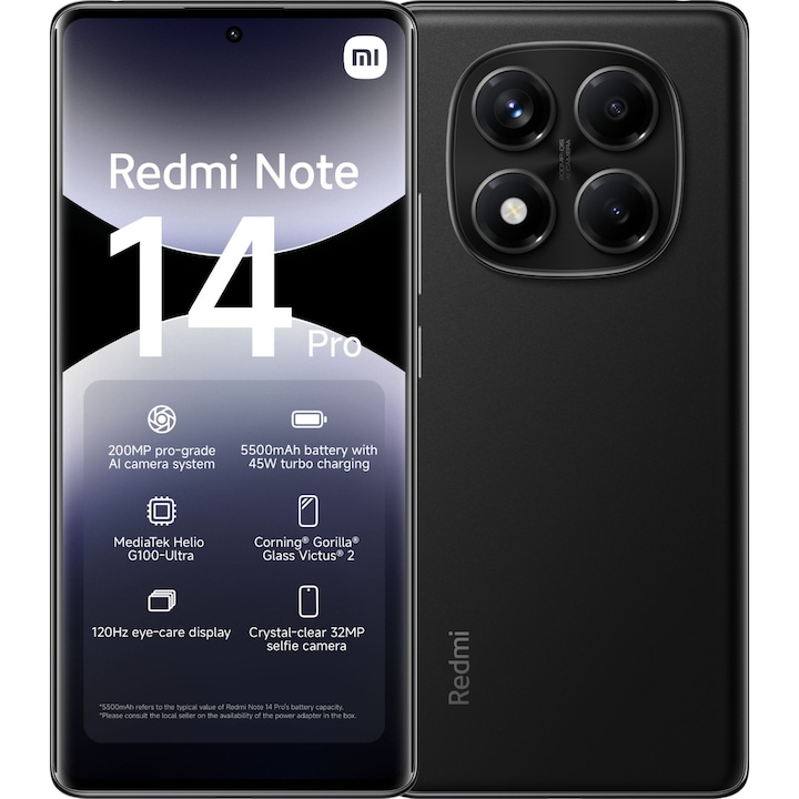 Π‘ΠΌΠ°ΡΡΡΠΎΠ½ Xiaomi Redmi Note 14 Pro 4G, 12GB, 512GB, Midnight Black