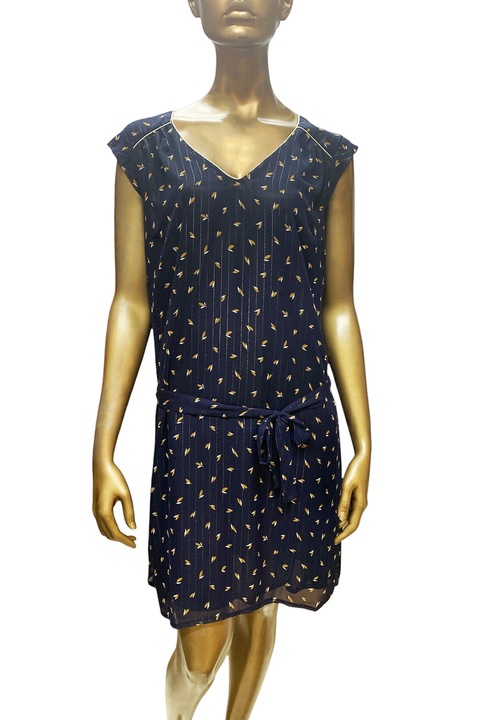 Rochie de dama ETAM R Sima 478918-NV-42 90-37, Maneci scurte, Decolteu si spate in V, 42, Albastru marin