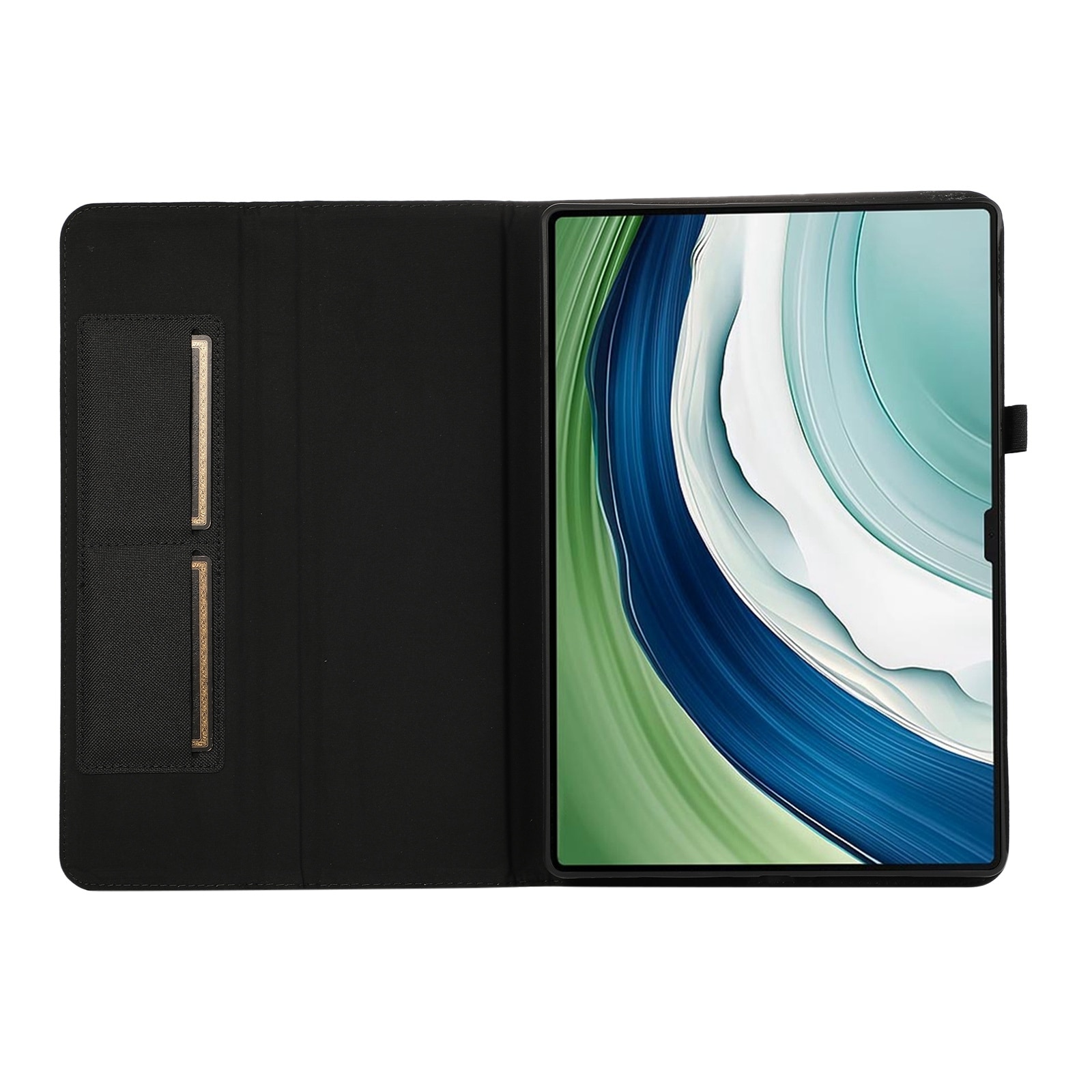 Husa tableta pentru Huawei MatePad Pro 13.2, piele de tecstil, tip carte, margini anti-soc, pliere inteligenta, negru