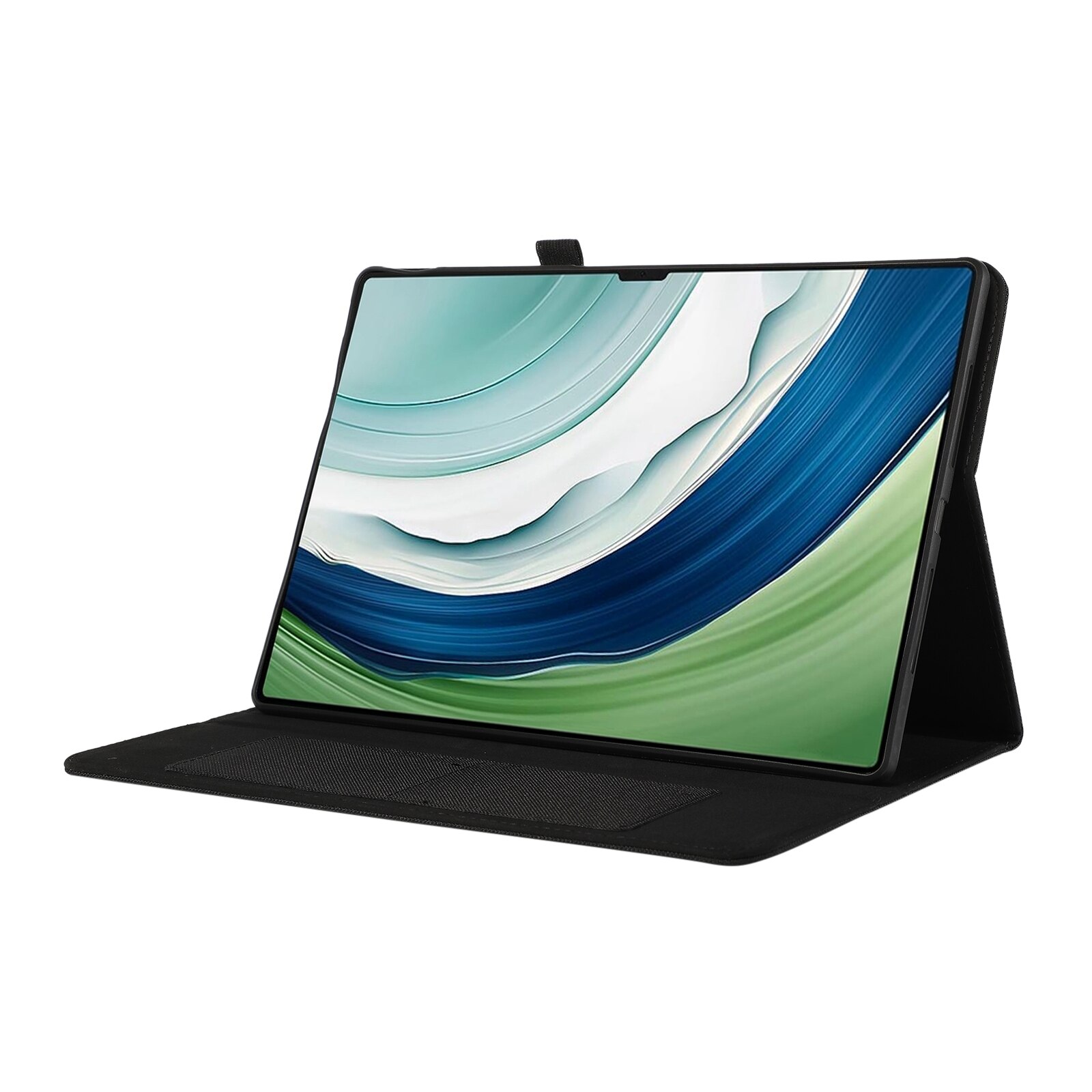 Husa tableta pentru Huawei MatePad Pro 13.2, piele de tecstil, tip carte, margini anti-soc, pliere inteligenta, negru