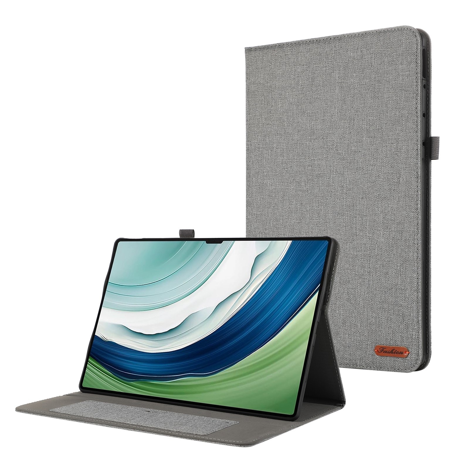 Husa tableta pentru Huawei MatePad Pro 12.2 2024, piele textila, tip capac magnetic, protectie anti-soc, pliere inteligenta, compatibila cu modelul specificat, culoare gri